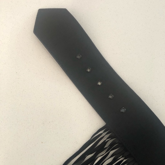 Giambattista Valli leather linen fringe belt - Picture 4 of 9